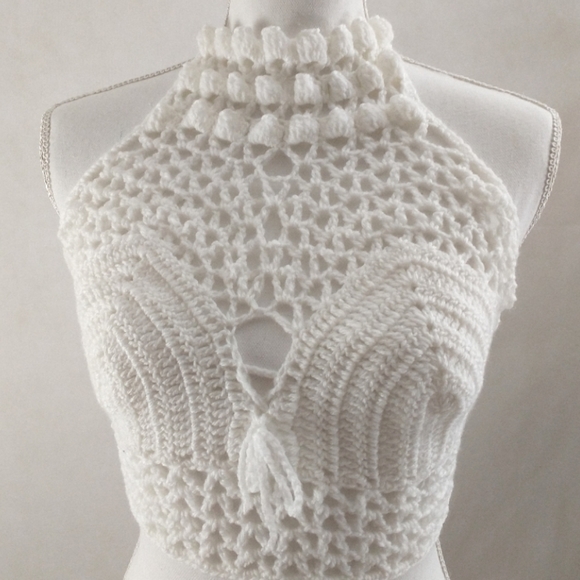 Faysal Handcrafted Beaded Halter Top - Boho Festival Statement & Beach Glam main image 0